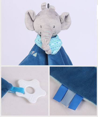 Funnyzoo animal teether napkin doll baby baby bell label plush toy cross-border wholesale