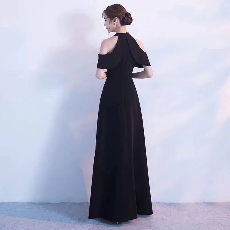 Evening dress, Korean style, fitted princess silhouette, floor-length 135 cm, twisted wire detail