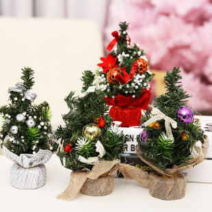 Mini Christmas Decoration Tree Restaurant Desktop Set Table Christmas Tree Scene Decoration Small Trees Potted Festival Scene Layout