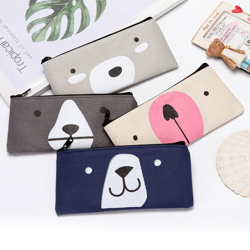 Factory direct sales cartoon simple Oxford cloth pencil bag storage bag for primary and secondary school students, creative large-capacity pencil box