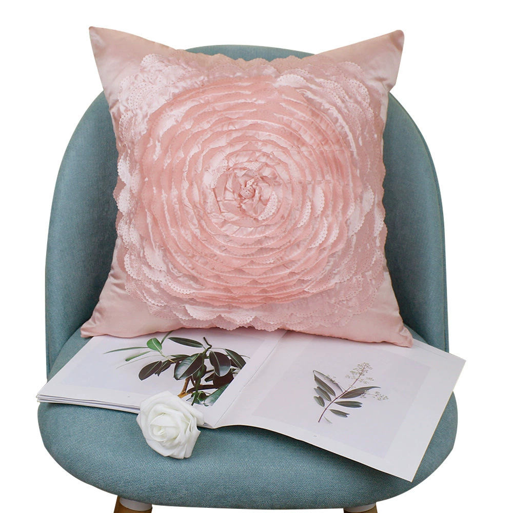 Big Rose Embroidery Pillow Set Wedding Products Festive Pillow Case Furnishing Soft Decoration Sofa Cushion PCTEC-C