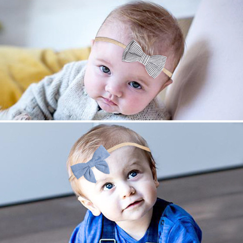 80915 baby printed bow headband 10-piece children's hair accessories set simulated flower nylon small headband
