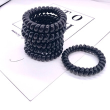 厂家批发 韩版加大加粗黑色电话线头绳扎头发头绳两元店地摊货源