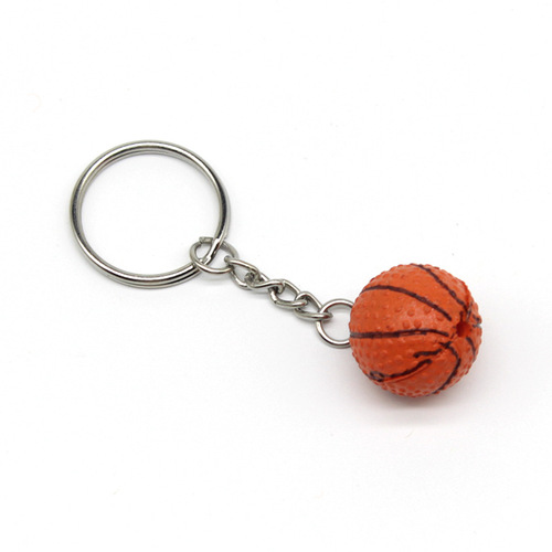 Sports keychain Promotional gift pendant Football basketball golf simulation plastic key pendant
