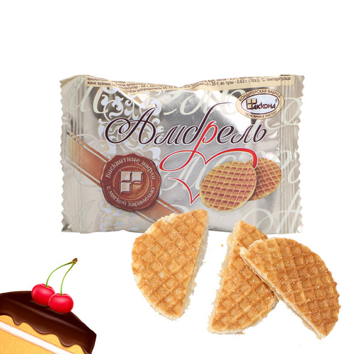 Russian Akontra Cookies A46 Wafer-Filled Breakfast Snacks, Drop-Shipping 408g