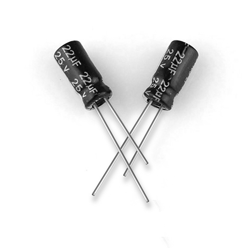 Environmental-friendly long-life aluminum electrolytic capacitors 22UF/25V 4*7mm 25V22UF high-end audio electrolytic capacitors