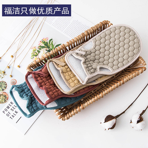 Bath towel, strong decontamination and mud rub gloves, massage particle bath towel, fingerless double-sided thickened bath towel, factory direct sale