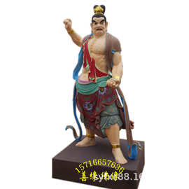 寺庙门神护法佛像 哼哈二将图片 玻璃钢哼将军 哈将军佛像厂家