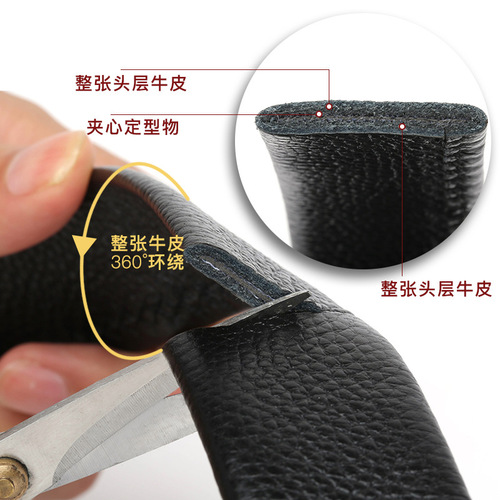 Wholesale men's top grain leather belt high-end genuine leather automatic buckle business belt men's casual pants belt waist seal 