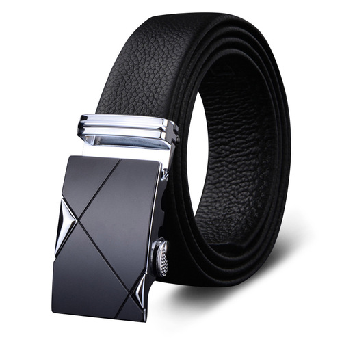 Wholesale men's top grain leather belt high-end genuine leather automatic buckle business belt men's casual pants belt waist seal 