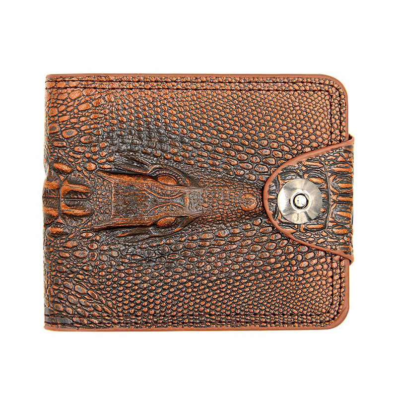B estilo cocodrilo marrón oscuro patrón hebilla bolsa corta