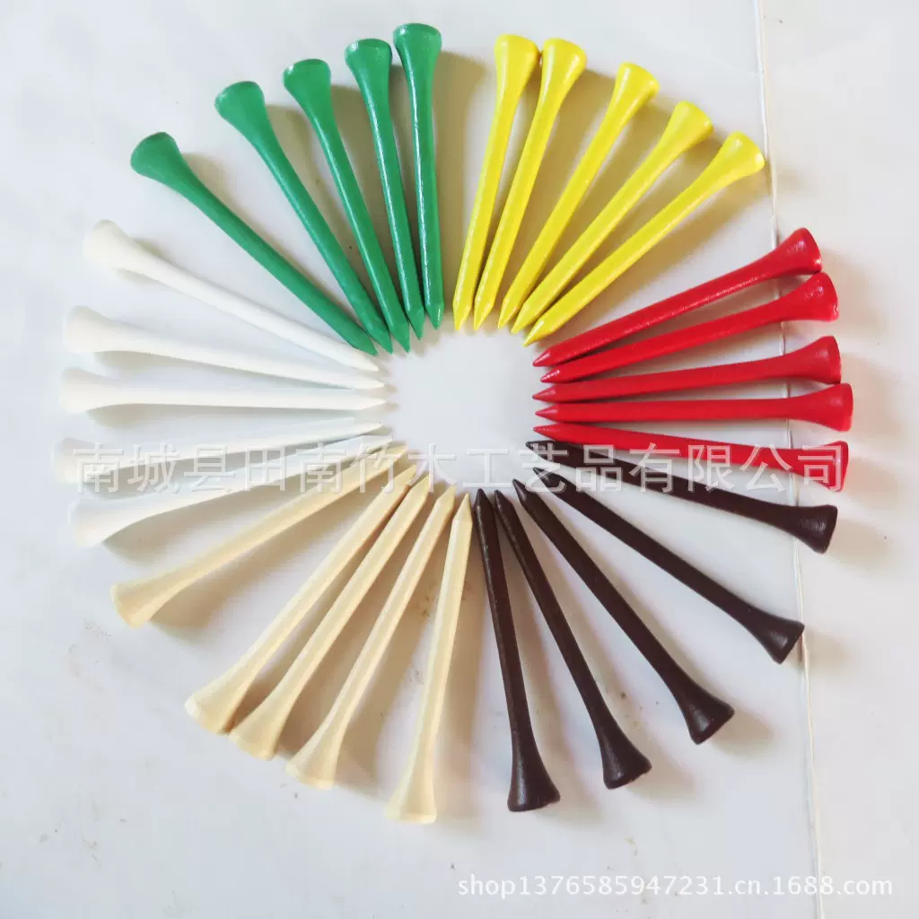 高尔夫球钉厂家直供木质多色多款式可印logo球钉83MM高尔夫球tee