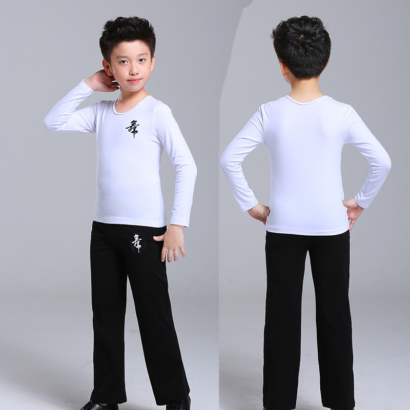 910 long sleeve white + Dance word trousers Black