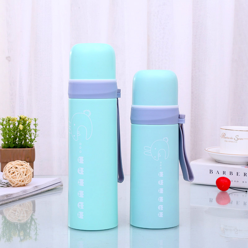 Nueva historieta creativa bala 304 termo de acero inoxidable taza con cuerda y tapa fábrica logotipo de la manera al por mayor