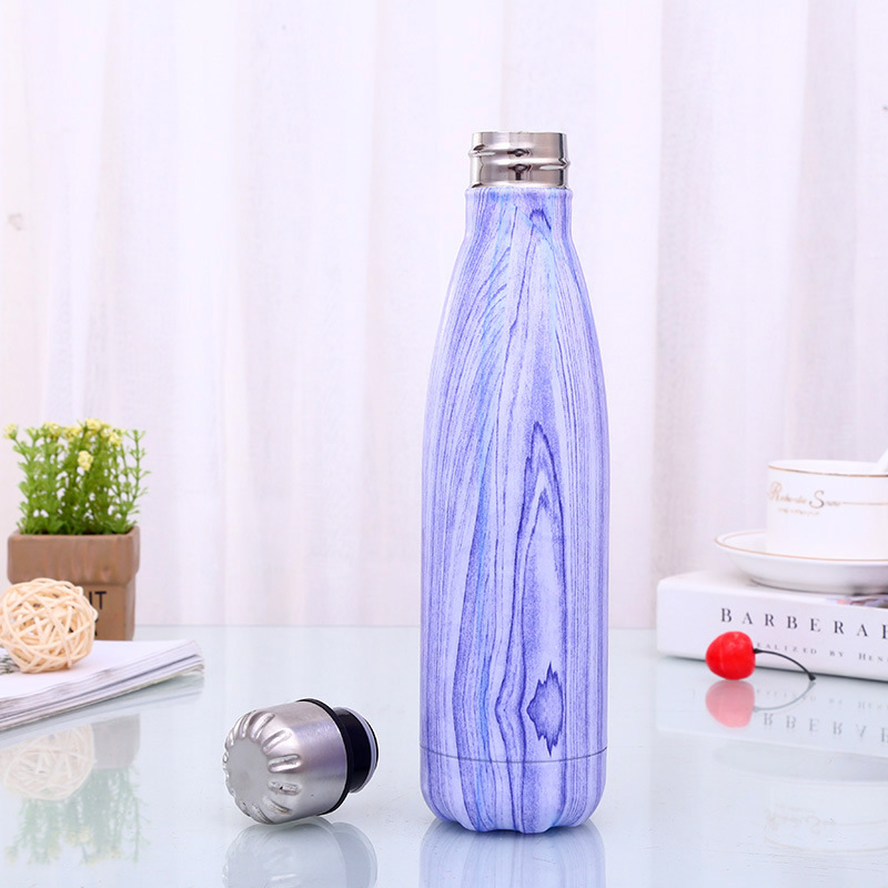 Venta caliente grano de madera deportes al aire libre ventosa conveniente coche negocios Coca Cola botella Oficina taza agua fábrica moda logo