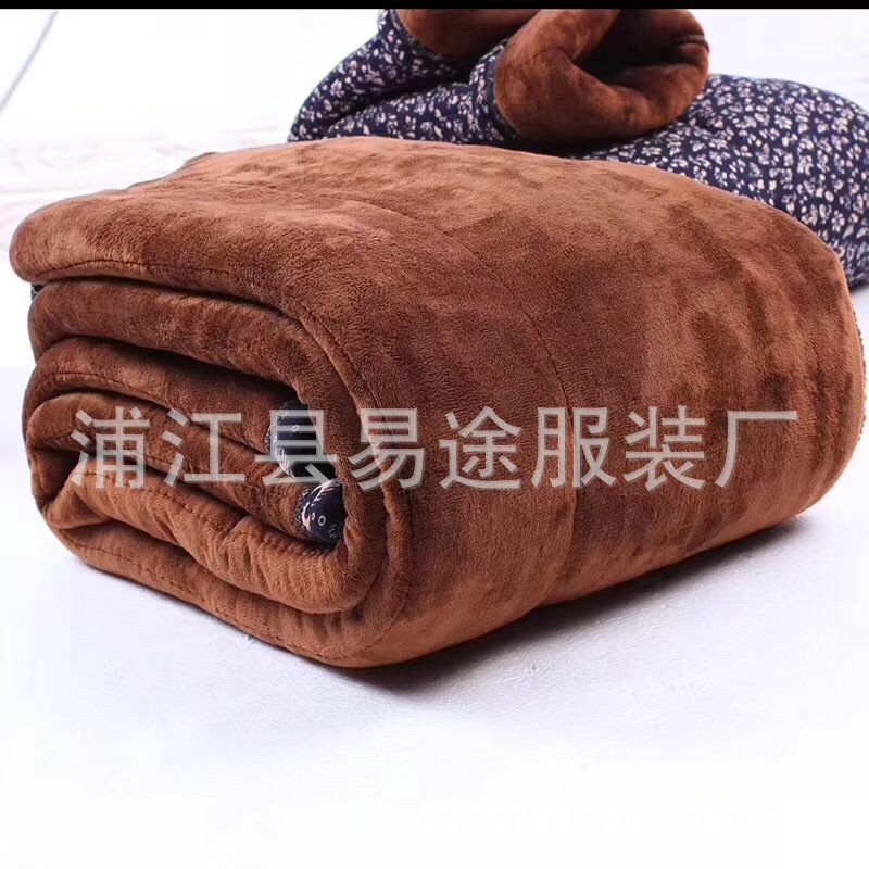 冬季新款加绒加厚中老年大棉裤 驼绒保暖裤女士外穿驼绒棉裤厂家