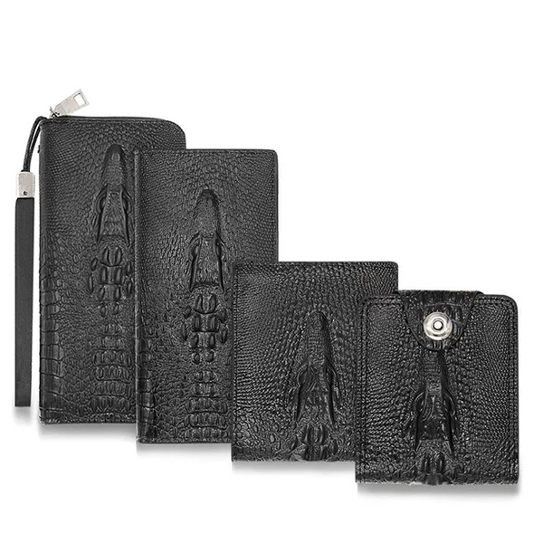 New Men's Crocodile Pattern Series Business Long and Short Wallet Multi-Functional Large Capacity Business Wallet Factory Direct Supply