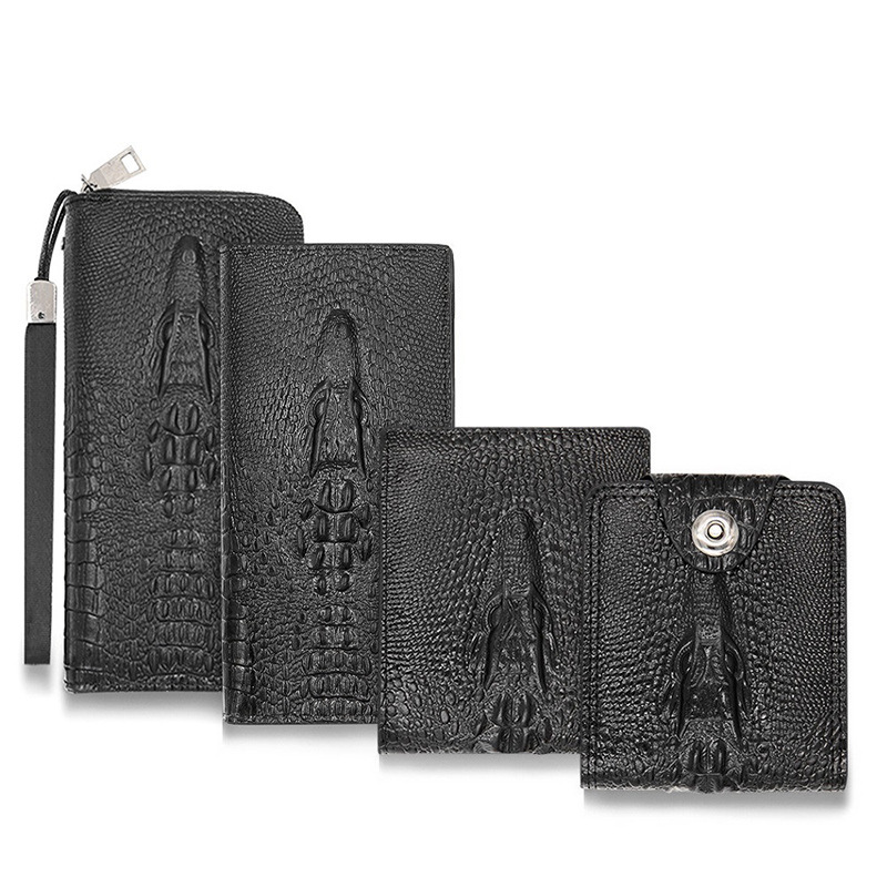 New Men's Crocodile Pattern Series Business Long and Short Wallet Multi-Functional Large Capacity Business Wallet Factory Direct Supply New Men's Crocodile Pattern Series Business Long and Short Wallet Multi-Functional Large Capacity Business Wallet Factory Direct Supply