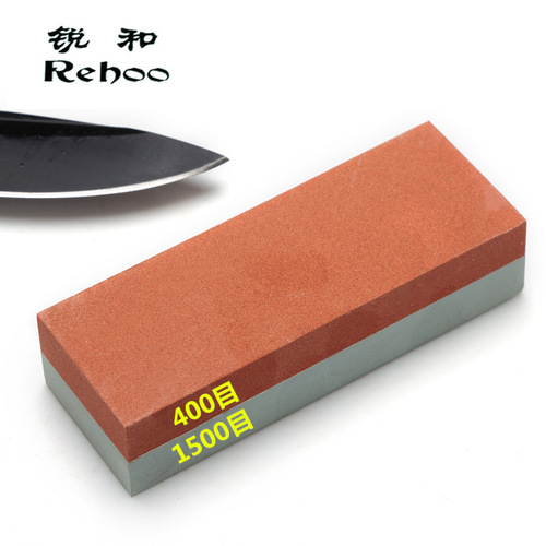 Use both sides of the 400 grit and 1500 grit sharpening stone with economical green silicon carbide sharpening stone, size 100*35*22 mm