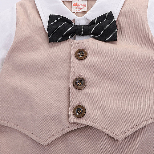 Wholesale children's summer short-sleeve diaper cover crawling suit for boys with hats, one-piece baby clothes