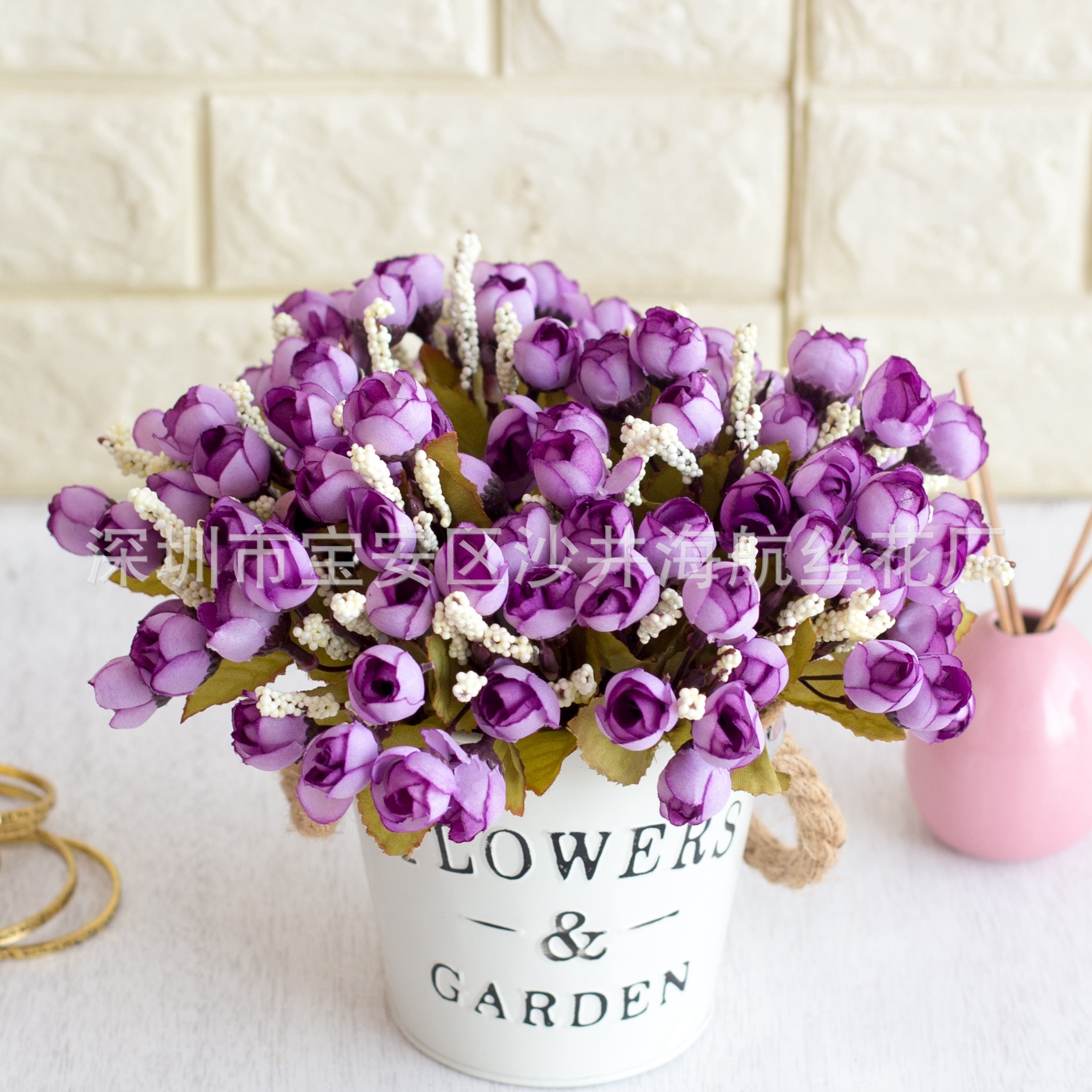 15 mini rosas 15 otoño brotes de perlas Rose Buds brotes de estrellas flor artificial Flor de seda flor falsa