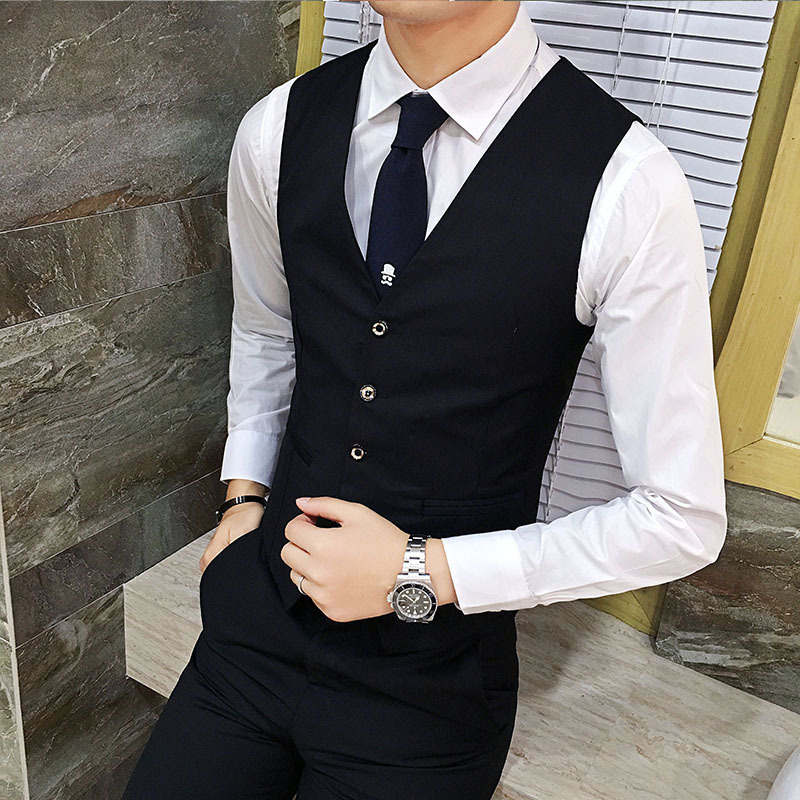 British suit vest men's suit vest men's slim fit business thin vest work clothing formal vest