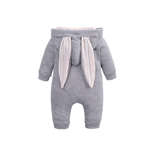 ins foreign trade wish amazon best selling baby big ears rabbit one piece l hooded zipper romper