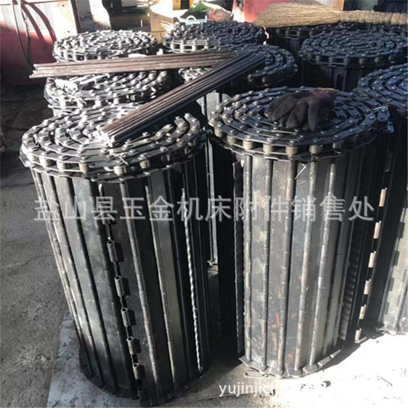 煮黑/镀锌防锈防腐传动链厂家批发铁销输送排屑机链板带刮板链板