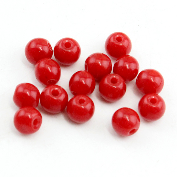 Glass coral round beads