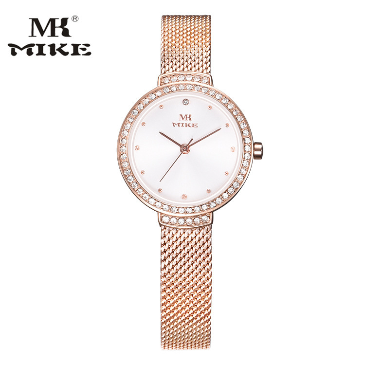 MK MIKE Fashion Women's Watch casual simple personality student waterproof quartz watch slim mesh band Women's Watch wrist