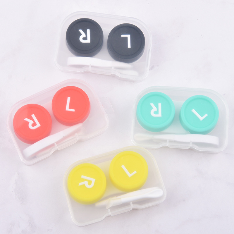 JD569 simple contact lens case transparent pp box set care box beauty contact lens companion box