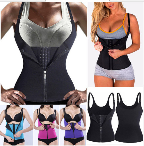 Directly supplied to European and American palace corsets with adjustable shoulders, three-breasted zipper shapewear, belly-controlling elastic waistband