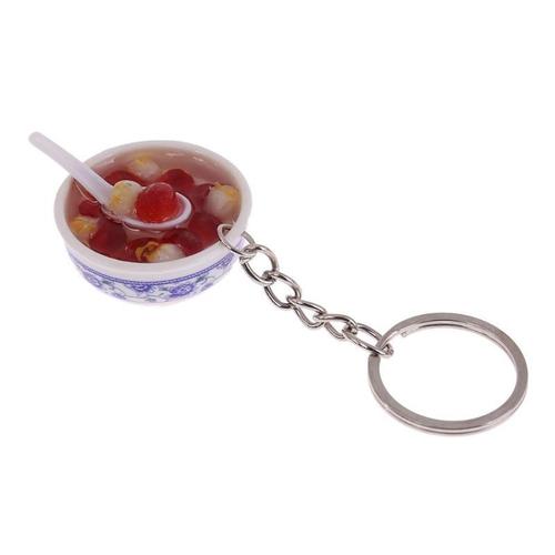 Live broadcast room diy simulation food model small bowl keychain children's play house toy Chinese style gift