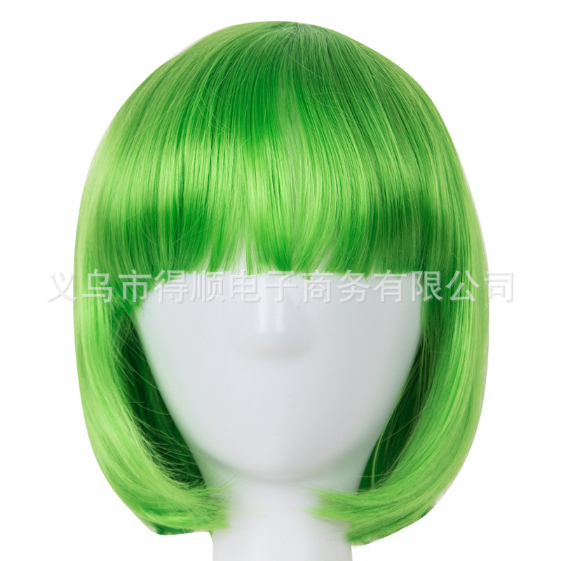 Cosplay Wig for Women with Bangs, Bob Style, High-Temperature Fiber, Cross-Border Exclusive Supply, Short Hair, Children's Colorful Wigs