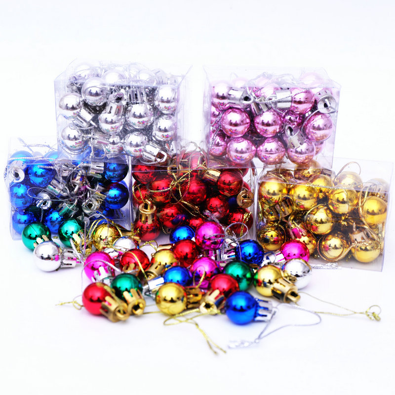 Christbaumschmuck Weihnachtskugel Fasspaket farbige Kugel 2cm helle Kugel galvanisierte Kugel_voghion.com
