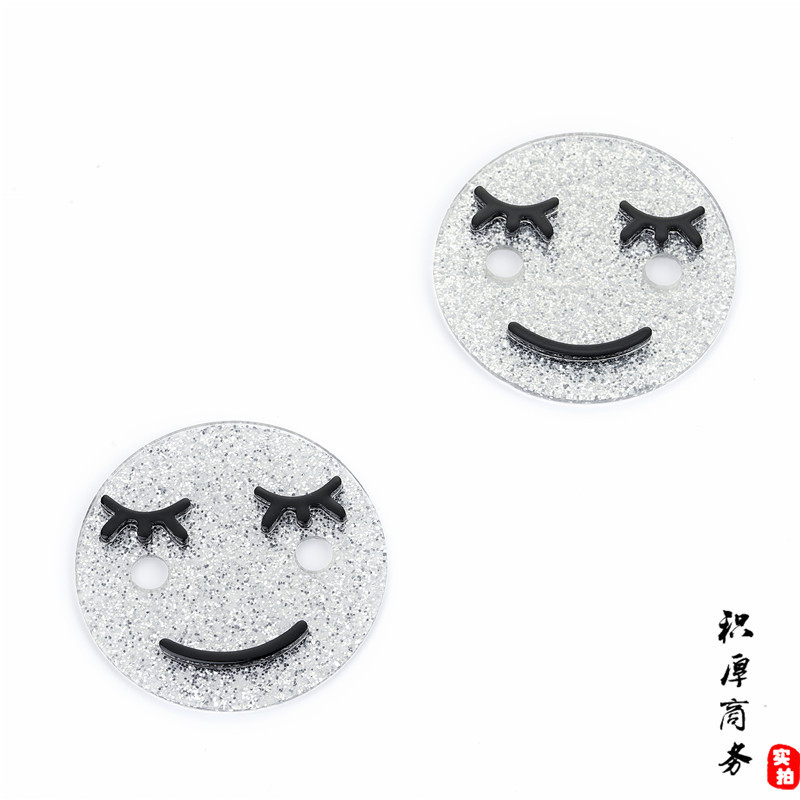 鞋子饰品配件欧美风韩版鞋带亚克力板材笑脸STYLE小白鞋