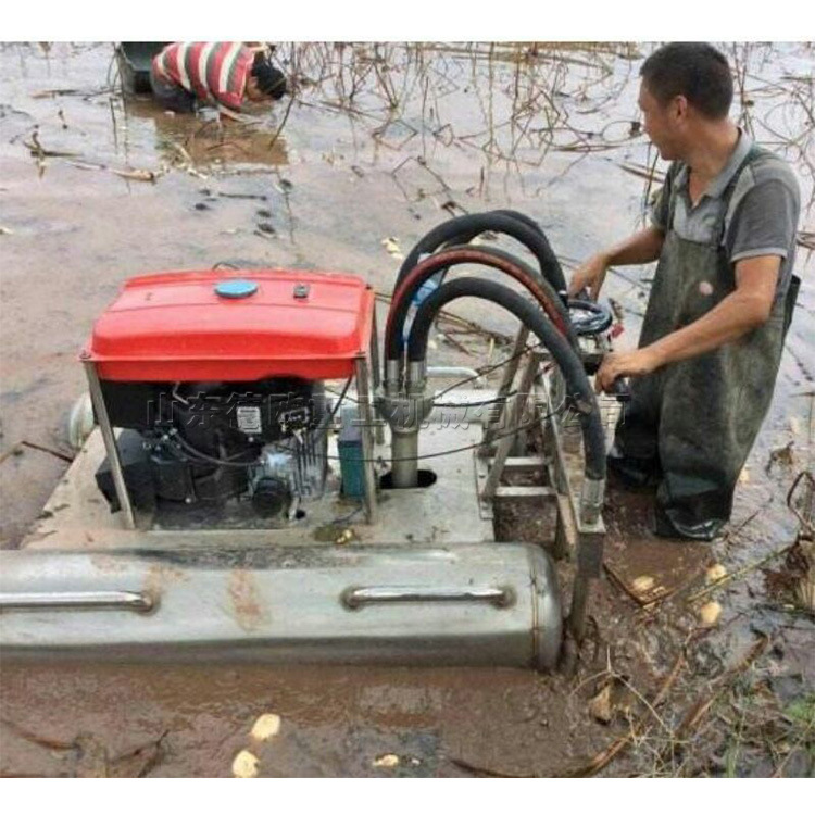 漂浮式冲藕采藕机  莲藕马蹄茨菇收获机 7.5马力汽油挖藕机 现货