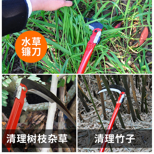 Hardware agricultural tools factory wholesale garden camping flat bar steel manganese wheat cutting grass knife folding sickle