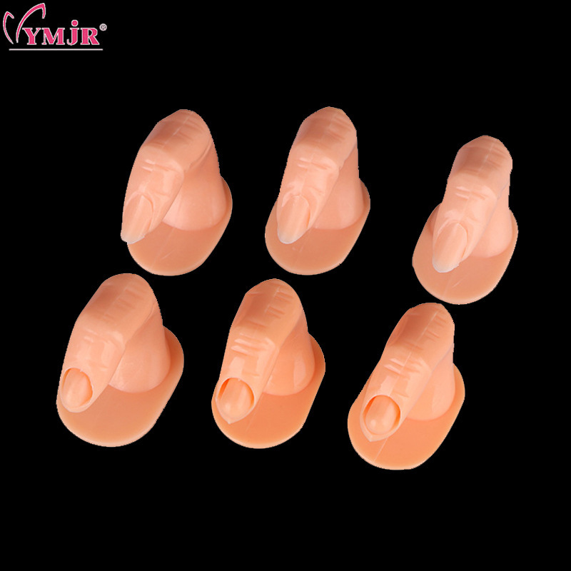 Nail art tools for beginners to practice fake finger model Nail art shows fake fingers with nail fingers without nail