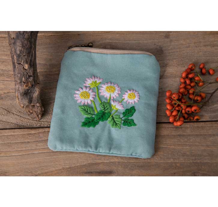 Monedero maquillaje hecho a mano DIY bordado europeo material paquete titular de la tarjeta almacenamiento regalo casero creativo