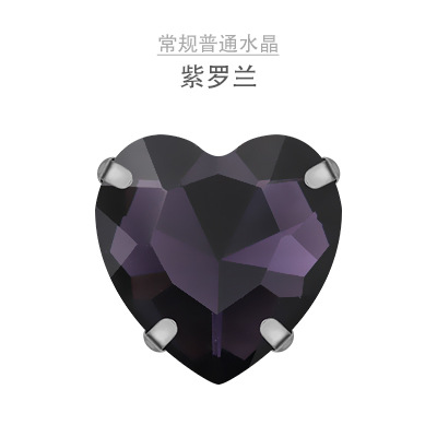 Amor garra diamante cosido a mano diamante con agujero diamante melocotón corazón cristal diamante DIY ropa collar hecho a mano material al por mayor