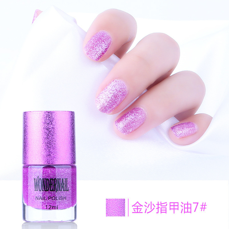 Gold Sand Nail Polish, Eco-Friendly, Non-Peelable, Gradient, Long-Lasting, Non-Fading, 12ml Nail Art Crystal Sand, Wholesale, No-Bake Glitter