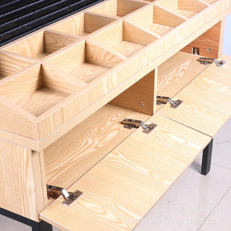 优品货架钢木新款黑色铝槽板耳环架精品店用饰品展示架精品店货架