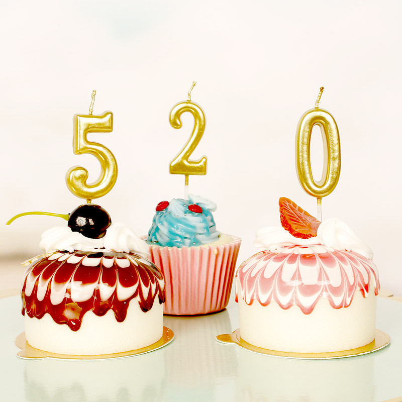 0-9 vela de cumpleaños digital pequeño tamaño creativo local oro pastel de años de edad para niños sin humo pequeña vela fábrica al por mayor