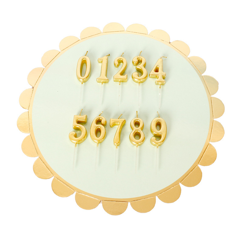 0-9 vela de cumpleaños digital pequeño tamaño creativo local oro pastel de años de edad para niños sin humo pequeña vela fábrica al por mayor