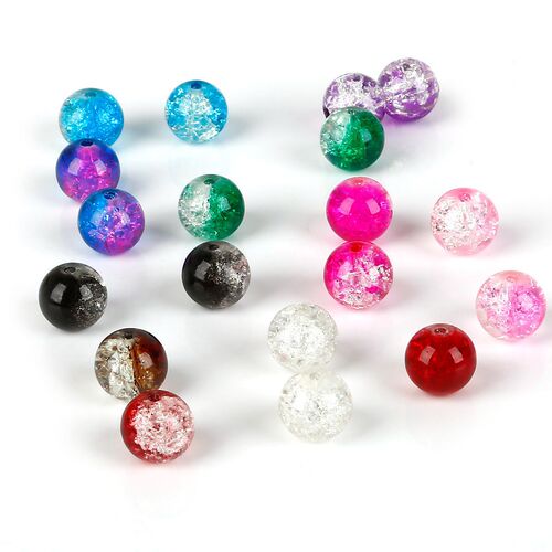 Glass explosion crystal crack beads handmade diy beading material bracelet necklace earrings loose beads broken flower beads