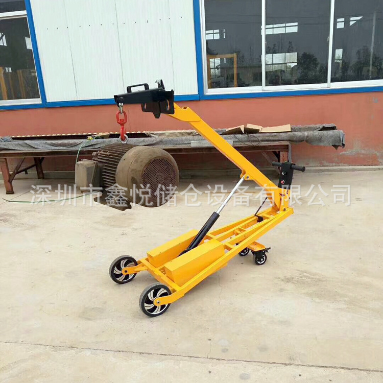 手推式可折叠吊臂装卸车轻型吊臂升降电动叉车手推式曲臂车