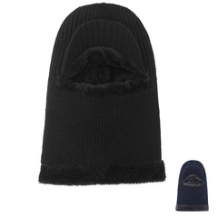 新款羊毛老虎帽冬天加厚毛毛里圍脖一體套頭防風保暖帽廠家直銷