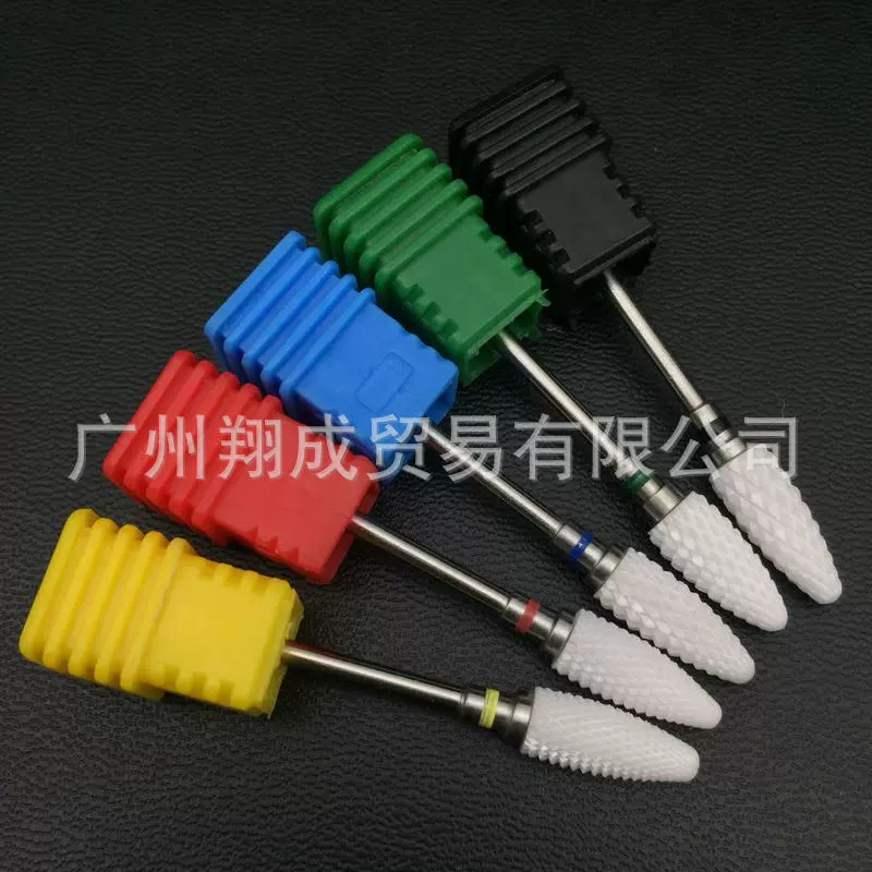 Ceramic Nail Drill Bit Rockets, Cone Head for Electric Manicure, Durable Ceramic, Random Base Color