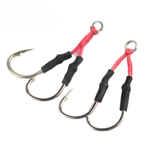 Iron plate hook, iron plate hook, villain hook, tied line, powerful horse fish hook, boat fishing lure, sea fishing for hairtail, iron plate double hook